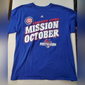 Majestic Chicago Cubs 2015 MLB Postseason Baseball Large Shirt